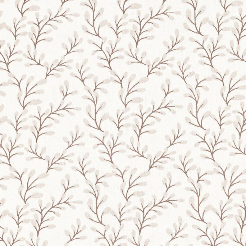 Baumwollpopeline Blätterzweige – weiss/anemone, image number 1