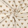 Jacquard Jersey Glitzer-Herzen | Poppy Fabrics – natur/gold metallic,  thumbnail number 3