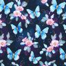 Baumwolljersey Sparkly Butterflies and Flowers | Glitzerpüppi  – nachtblau/eisblau,  thumbnail number 1