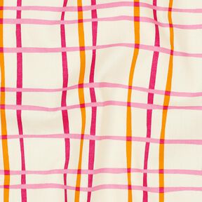 Baumwollpopeline welliges Karo | Poppy Fabrics – creme/rosa, 