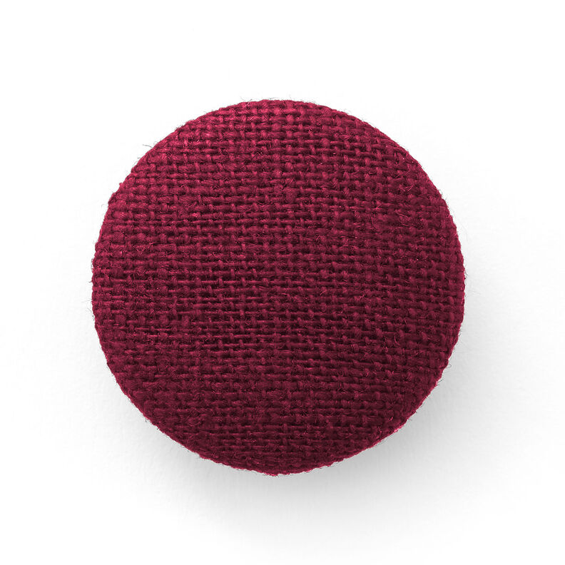 Bezogener Knopf, Leinen Medium – dunkelrot,  image number 1