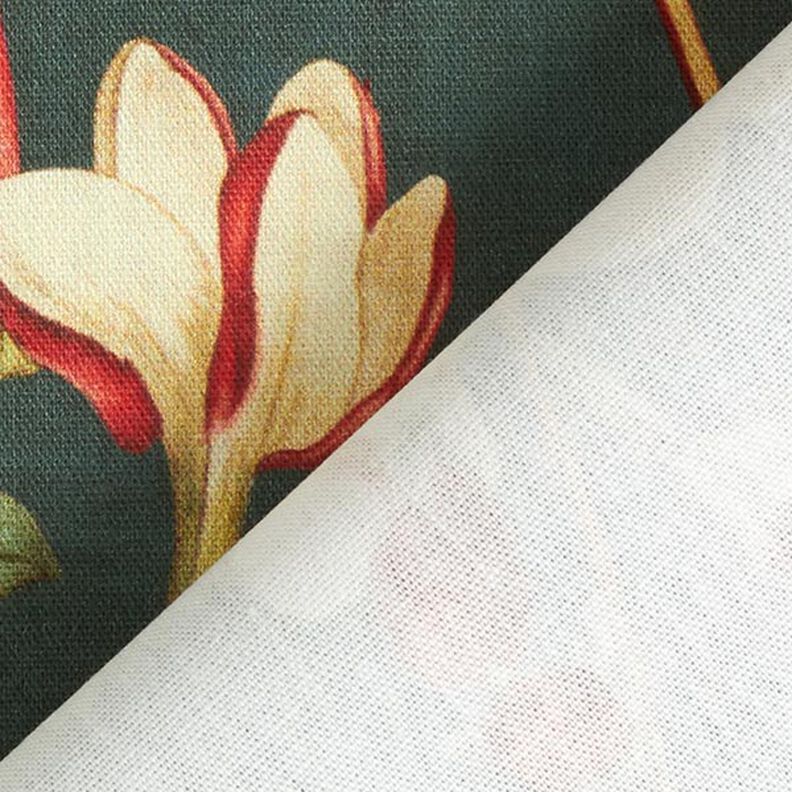 Dekostoff Canvas nostalgische Blüten – dunkelgrün,  image number 4