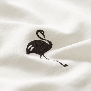 Baumwolljersey Flamingo – weiss/schwarz, 