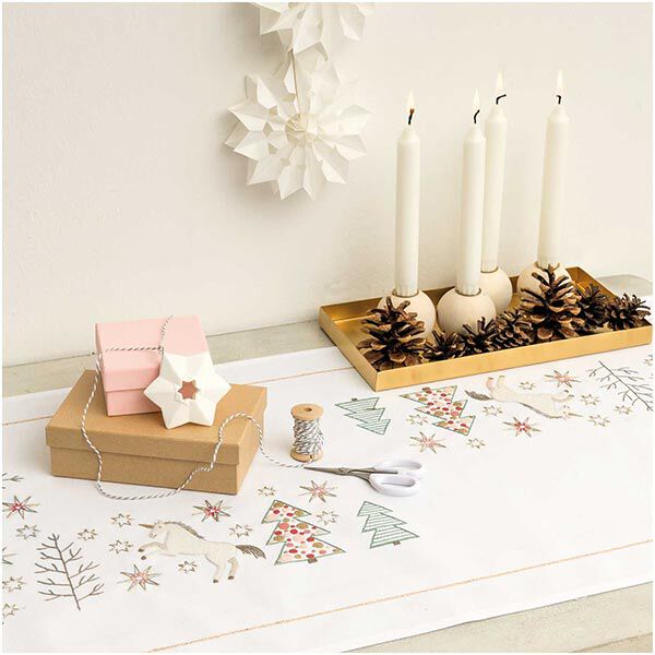 Stickpackung EINHORN Tischläufer [45x100 cm] | Rico Design,  image number 1