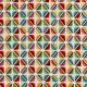 Dekostoff Gobelin bunte Rauten – hellbeige/karminrot,  thumbnail number 1