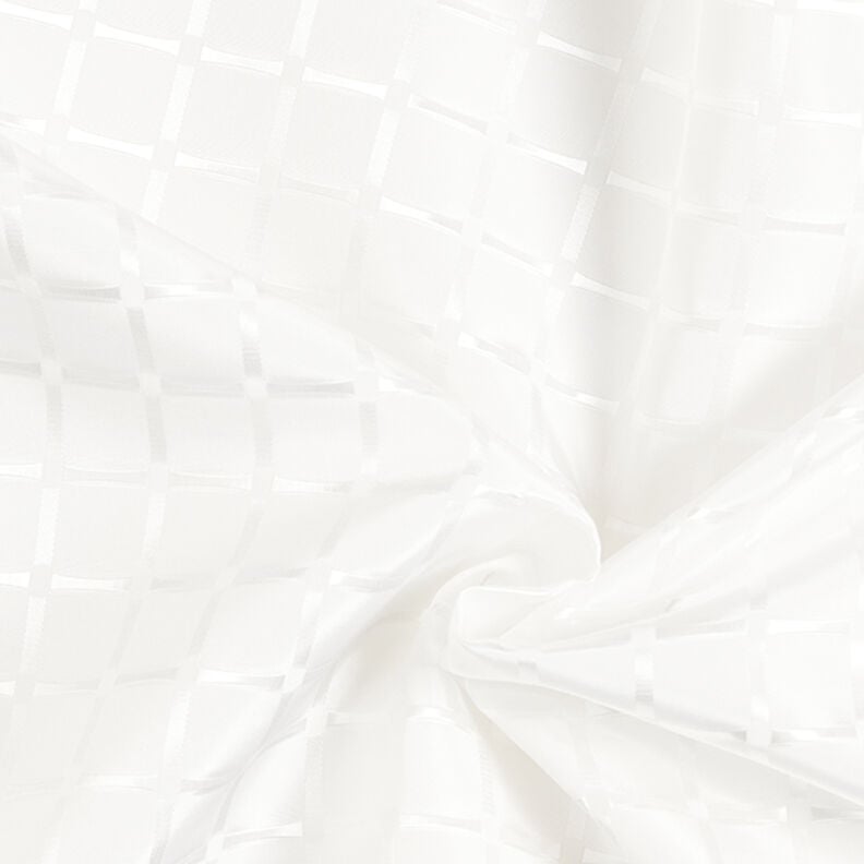 Futtertaft Jacquard Karo mit Glanzeffekt – weiss, image number 3