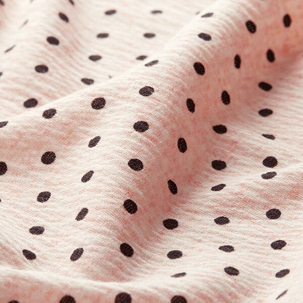 Krinkel-Jersey kleine Polkadots – rosé | Reststück 50cm