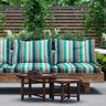 Outdoorstoff Canvas gemischte Streifen – blautanne/greige,  thumbnail number 6