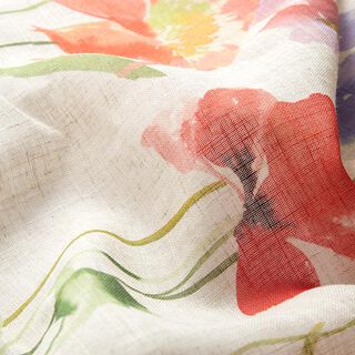 Gardinenstoff Voile Blumen 300 cm – natur, 