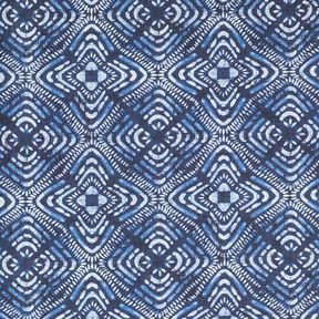 Dekostoff Canvas Batik-Fliesen – indigo/weiss, 