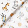Baumwollpopeline Babytiere auf Wolken – weiss,  thumbnail number 4