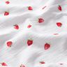 Musselin/ Doppel-Krinkel Gewebe Aquarell Erdbeeren Digitaldruck – weiss,  thumbnail number 2