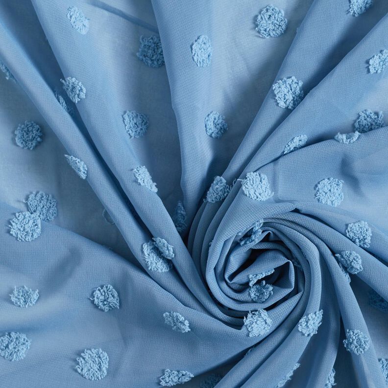 Chiffon große Dobby Punkte – brilliantblau,  image number 3