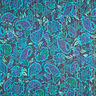 Chiffon Satin- und Glitzerstreifen Paisley-Blumen – türkis/schwarz,  thumbnail number 1