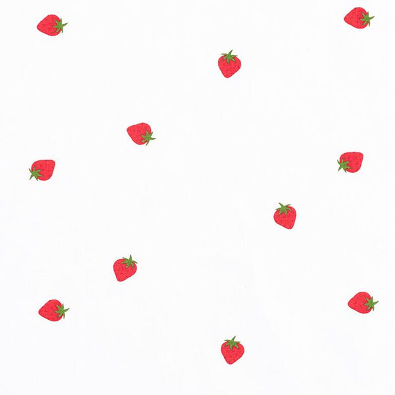 Baumwollpopeline Erdbeeren – weiss,  image number 1