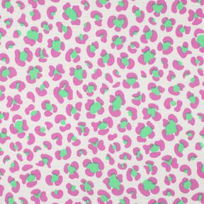 Musselin/ Doppel-Krinkel Gewebe bunter Leo Print | Poppy Fabrics – elfenbein/hellgrün, 
