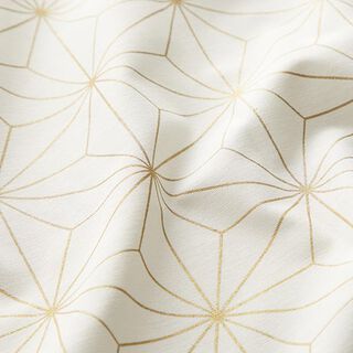 Dekostoff Canvas Artdecosterne – weiss/gold, 