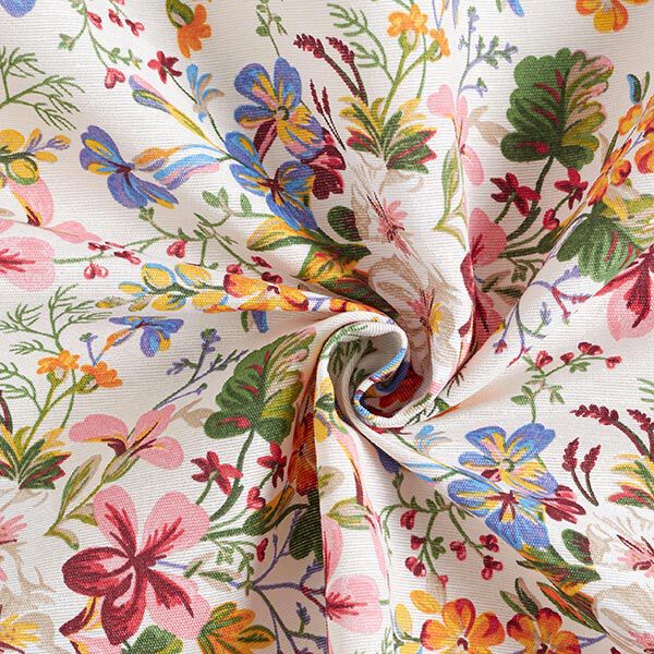 Dekostoff Canvas gemaltes Blumenmeer | Reststück 100cm