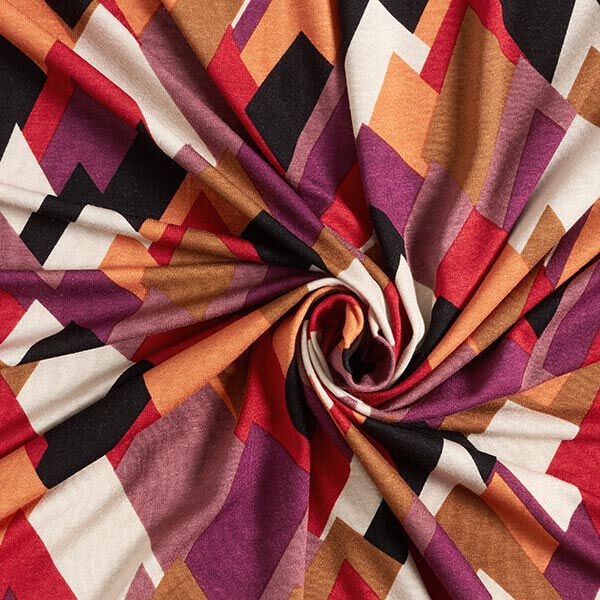 Viskosejersey bunte Rauten – hellbeige | Reststück 100cm