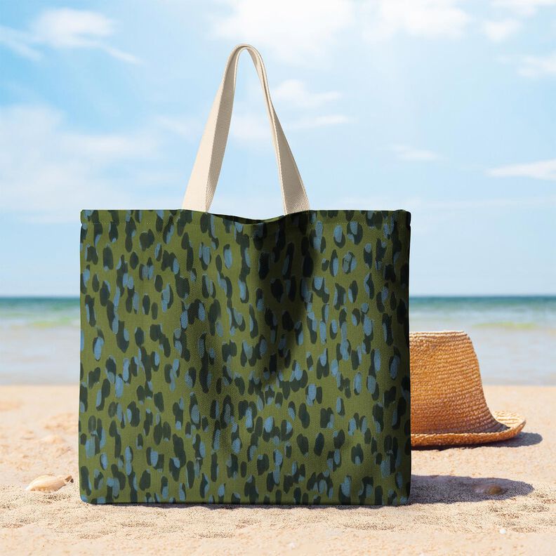 Outdoorstoff Canvas große Tupfen – pinie/blau, image number 6