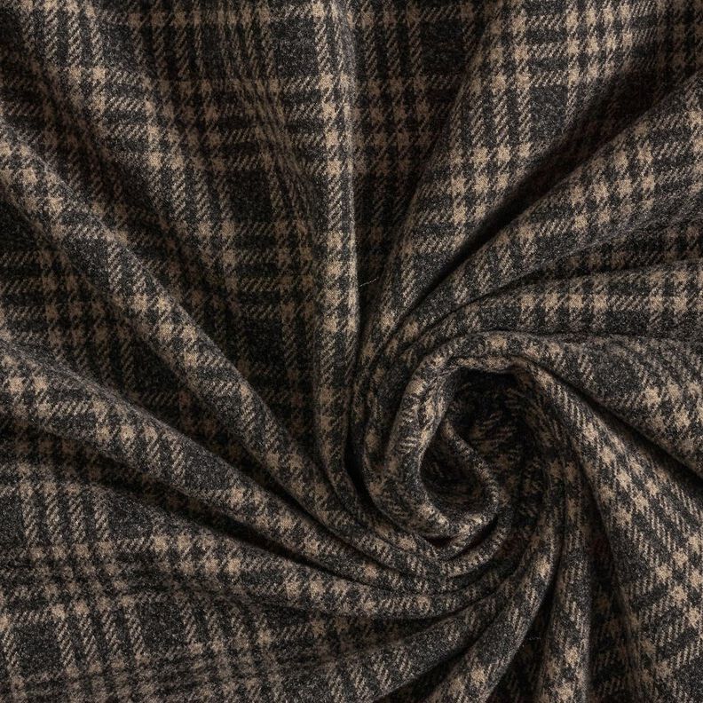 Mantelstrick Stretch Karo – schwarz/beige, image number 3