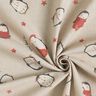 Dekostoff Halbpanama festliche Pinguine – natur/karminrot,  thumbnail number 3