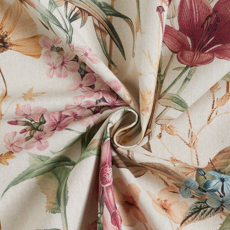 Dekostoff Halbpanama Blumenfeld – natur, image number 3