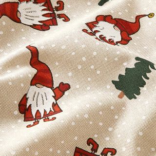 Dekostoff Halbpanama winterliche Wichtel – natur, 