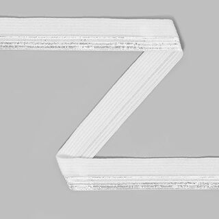 Elastisches Einfassband Lurex - weiss, 