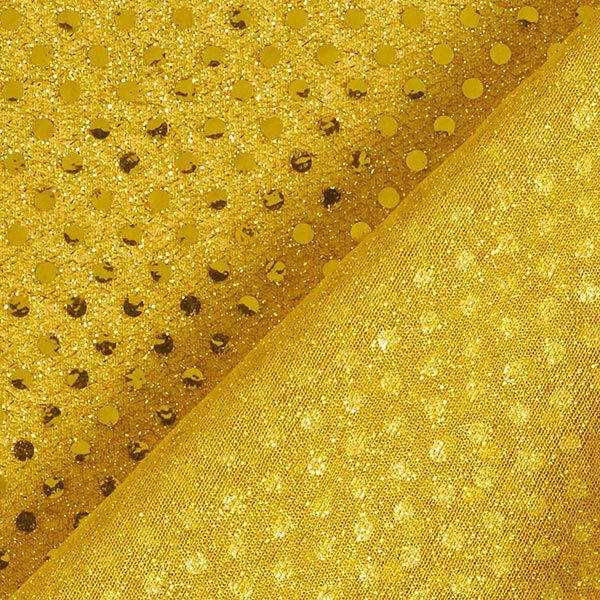 Paillettenstoff kleine Punkte – gold | Reststück 100cm