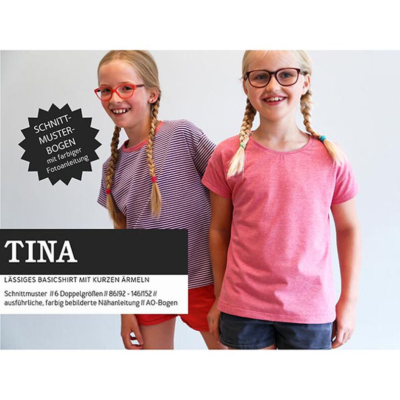 TINA Lässiges Basicshirt mit kurzen Ärmlen | Studio Schnittreif | 86-152,  image number 1