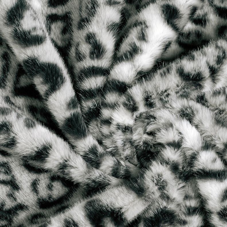 Kunstfell Schneeleopard – silber/anthrazit, image number 3
