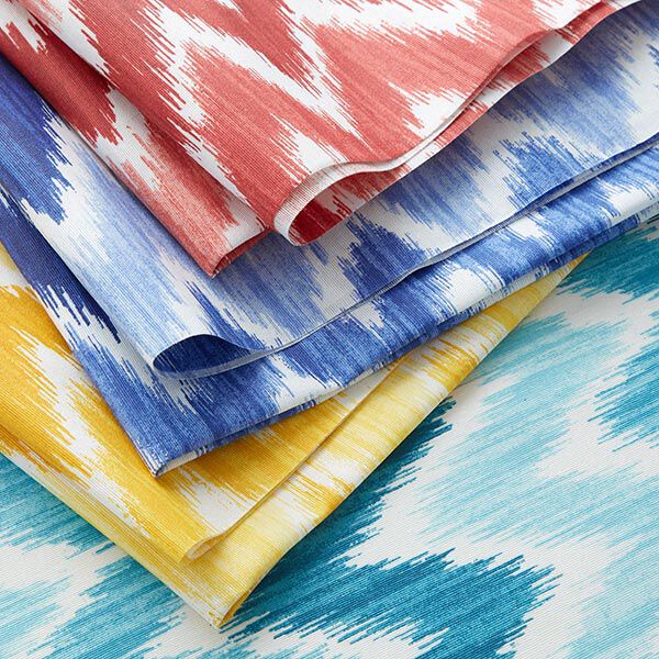 Beschichtete Baumwolle Ikat-Print – blau/weiss,  image number 5