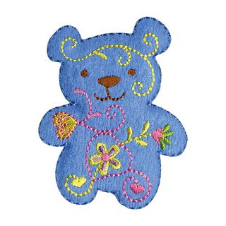 Applikation Bär [ 5 x 7 cm ] – hellblau, 
