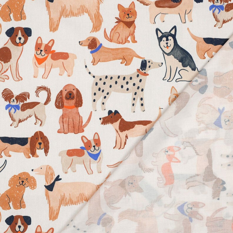 Baumwollpopeline Hunde Digitaldruck | Poppy Fabrics – wollweiss, image number 5