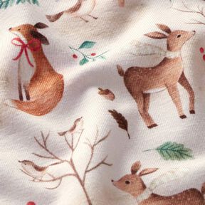 Baumwolljersey Tiere im Herbst Digitaldruck  – natur, 