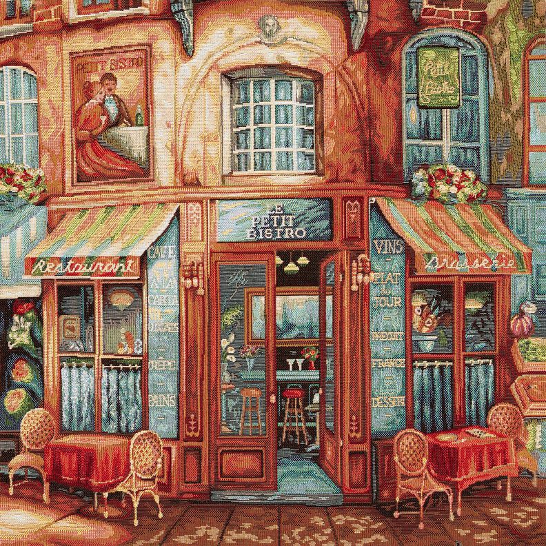 Dekopanel Gobelin französisches Bistro – blau/terracotta,  image number 1