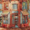 Dekopanel Gobelin französisches Bistro – blau/terracotta,  thumbnail number 1