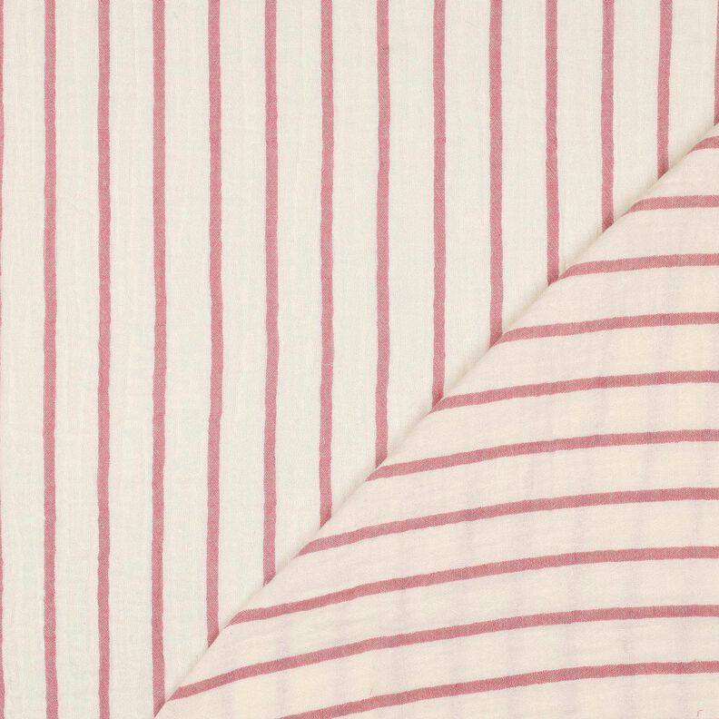 Musselin/ Doppel-Krinkel Gewebe garngefärbte Streifen  | Poppy Fabrics – pastellviolett/wollweiss,  image number 4