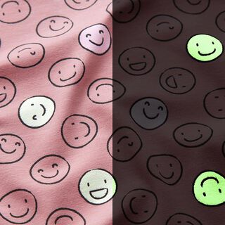 Baumwolljersey Glow-in-the-dark Smiley – altrosa, 