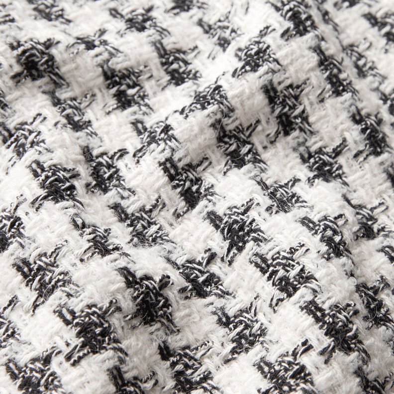 Bouclé Hahnentritt – schwarz/weiss,  image number 2