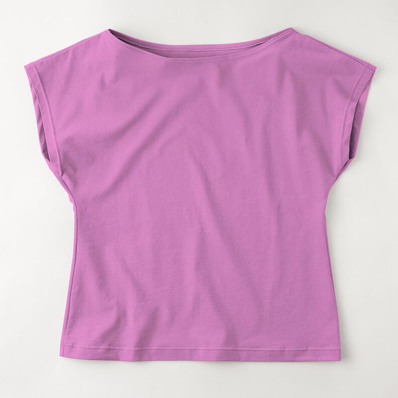 Baumwolljersey Medium Uni – rotlila, image number 12