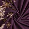 French Terry Sommersweat Eisblumen Bordürenstoff | Glitzerpüppi – aubergine/altgold,  thumbnail number 3