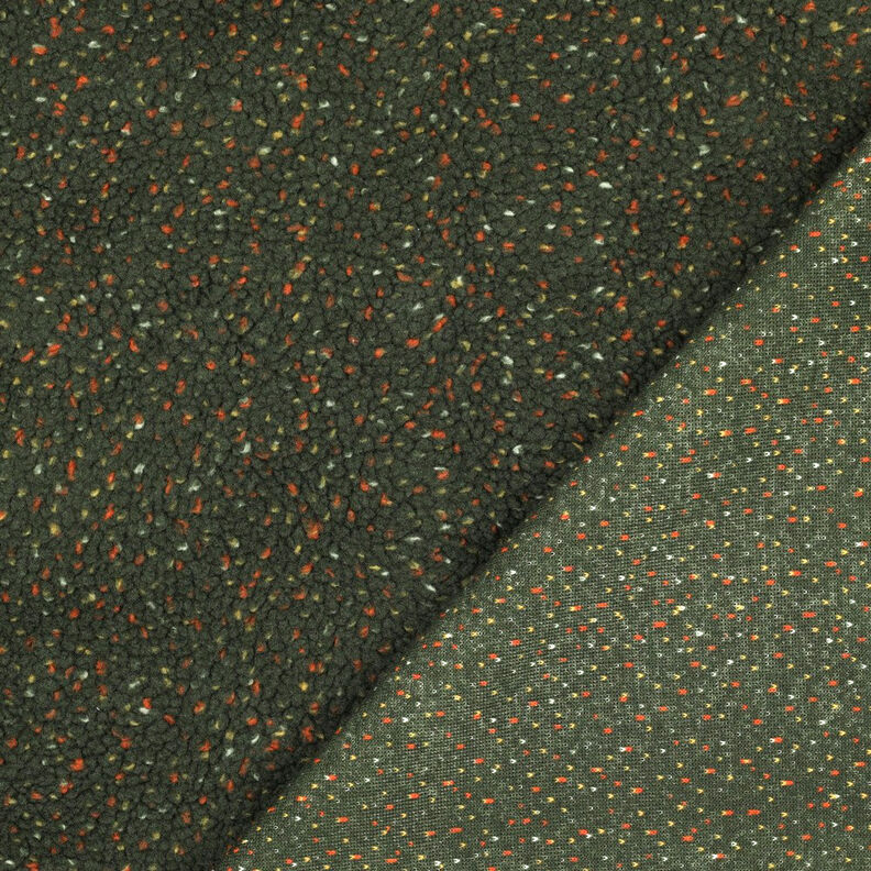 Teddyplüsch Tweed Melange | Poppy Fabrics – dunkelgrün, image number 4