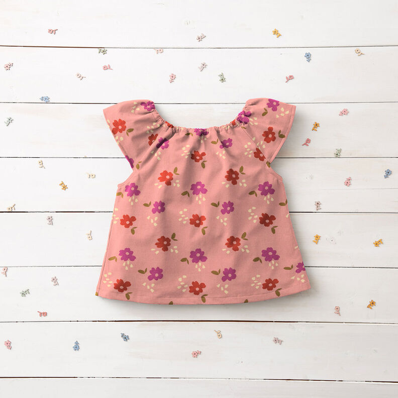 Babycord grosse Blumen – hummer/traube, image number 6