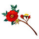 Applikation Blume [ 13,5 x 6,5 cm ] – rot/grün,  thumbnail number 1