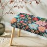 Dekosamt Blumen in Stickoptik – petrol/karminrot,  thumbnail number 7