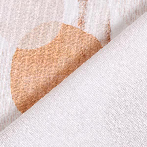 GOTS French Terry Sommersweat abstrakte geometrische Figuren – weiss/apricot, image number 4