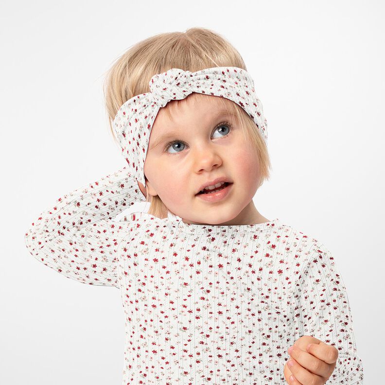 Ajour Baumwolljersey kleine Blümchen – elfenbein, image number 6