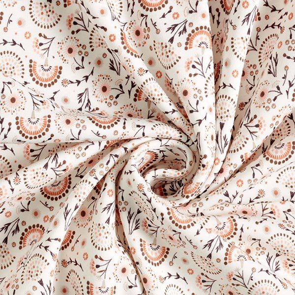 Alpenfleece süße Blümchen – wollweiss | Reststück 60cm